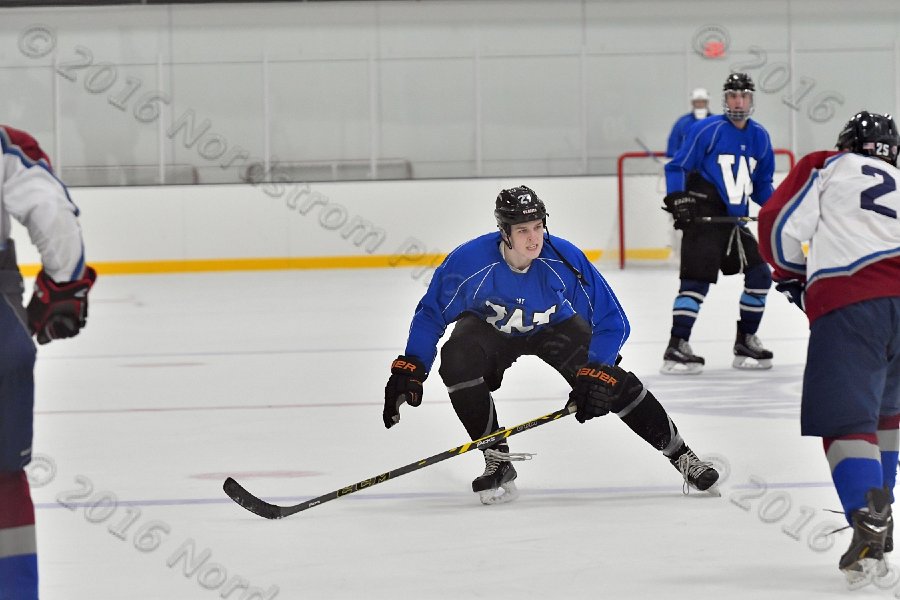 Wheaton College Men\'s Ice Hockey vs Middlesex Community College. - Photo By: KEITH NORDSTROM